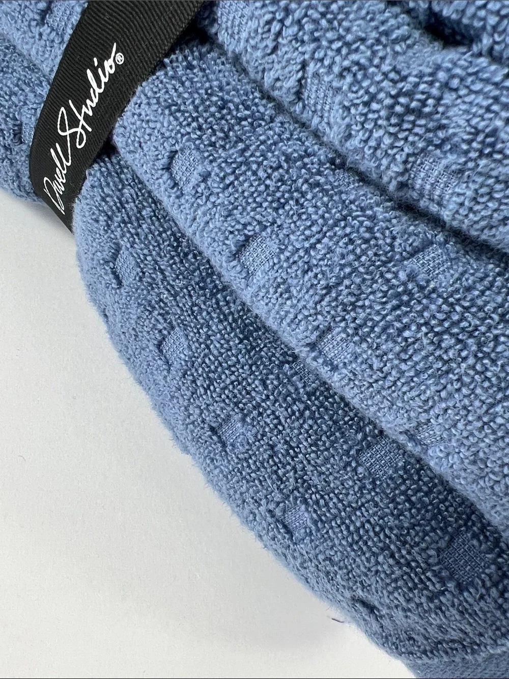 Dwell Studio Bath Towel Set Blue Zero Twist Soft 100% Cotton 6 Piece Set NEW - Picture 5 of 6